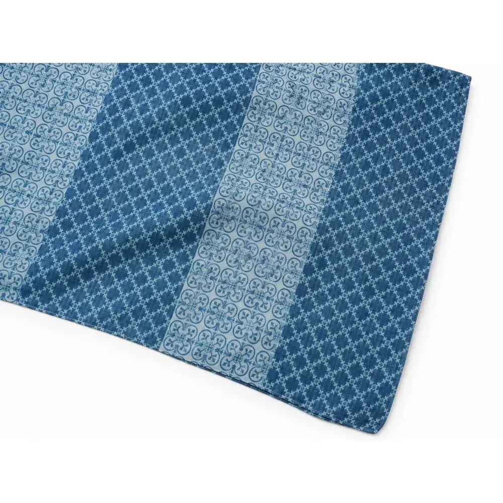 Laura Sorrento Blue Taupe Printed Scarf 36 x 72 NWT Italian Boutique